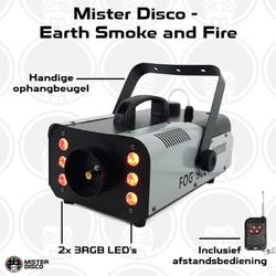 Mister Disco - Earth, Smoke & Fire | Rookmachine | 900W | Incl. LED verlichting | Incl. draadloze afstandsbediening | Incl. afstandsbediening met snoer |